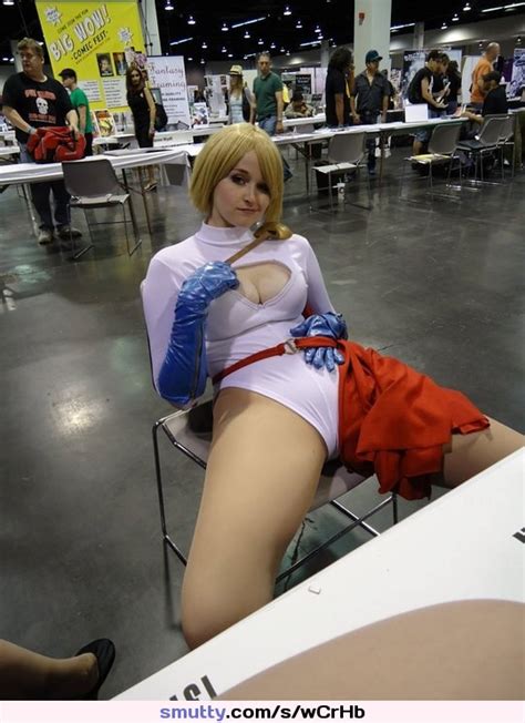 tits powergirl cosplay clothed boobs cameltoe sexy