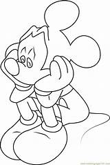 Sad Mickey Mouse Coloring Pages Drawing Printable Cartoon Characters Getcolorings Coloringpages101 Getdrawings Color sketch template