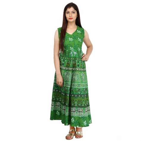 cotton printed women s a line one piece midi dress at rs 210 piece in