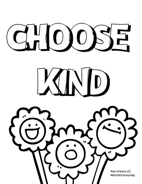 printable kindness coloring pages printable templates