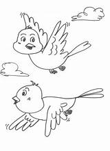 Kleurplaten Wolk Vogeltjes sketch template