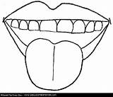 Mouth Tongue Coloring Template Cara Human Partes sketch template