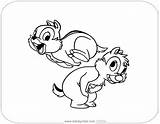 Chip Dale Coloring Pages Disneyclips Frog Leap Playing sketch template
