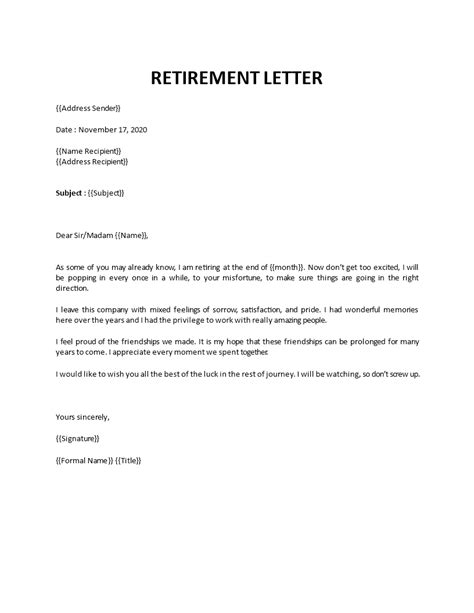 letter  retirement examples letter  template vrogue