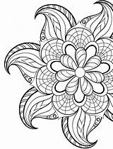 Coloring Pages Adult Printable Colouring Easy Sheets Simple Print Mandala Flower Books Abstract Choose Board sketch template