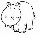 Hippo Coloring Pages Baby Drawing Cute Clipart Kids Face Line Printable Colouring Iphone Hippopotamus Color Tank Hippos Tiger Clipartmag Online sketch template