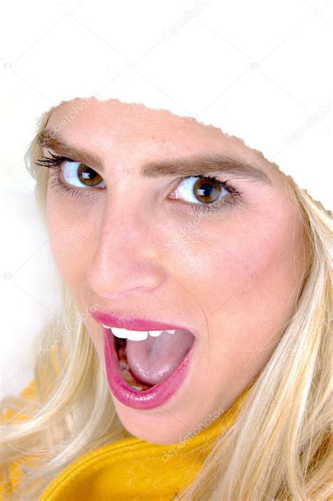 close view  model  open mouth stock photo  imagerymajestic