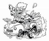 Coloring Pages Rat Rod Fink Hot Lowrider Car Color Sketch Monster Printable Cars Adult Cartoon Truck Old Adults Frozen Pencil sketch template