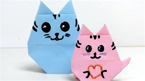 gato de papel dobradura fácil origami fácil de fazer