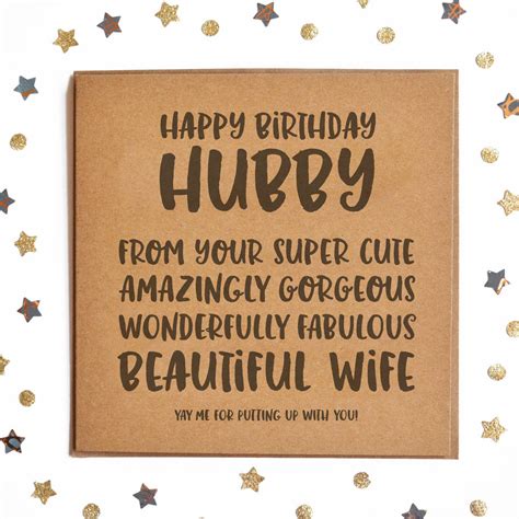 Happy Birthday Hubby Square Card By Lady K Designs