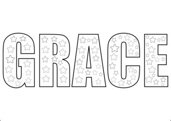 grace coloring page printable  biblical word grace coloring page