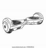 Hoverboard Coloring Sketch Pages Illustration Balancing Self Vector Electric Sheets Scooter Icon Simple Shutterstock Template Board Pic sketch template