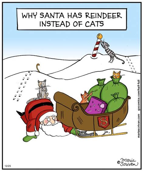 why santa has reindeer instead of cats cartoons i like pinterest