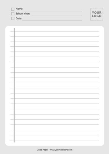 elementary lined paper  print