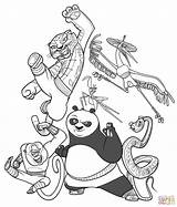 Coloring Panda Fu Kung Pages Drawing sketch template