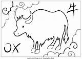 Ox Coloring Year Colouring Chinese Pages Kids Printable Cute So Choose Board 16kb 233px sketch template