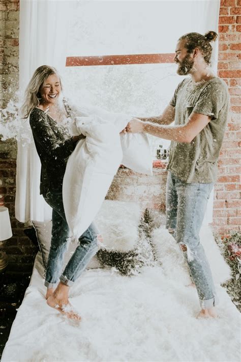 This Couples Pillow Fight Photo Shoot Is Fun Flirty And Full Of
