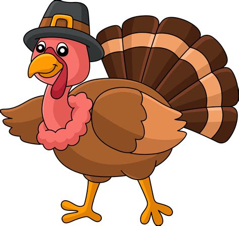 thanksgiving turkey pilgrim hat cartoon clipart  vector art