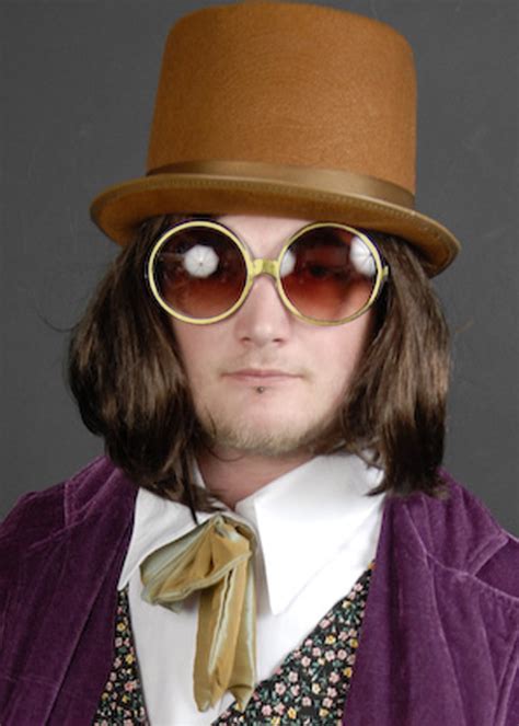 willy wonka style  gold glasses