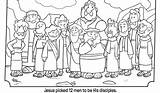 Disciples Coloring Jesus His Pages Printable Getcolorings Color sketch template