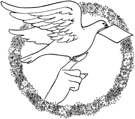 dove  peace coloring pages    print