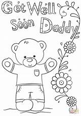 Soon Well Coloring Daddy Pages Printable Card Color Better Feel Child Mom Cards Funny Cute Print Dad Colouring Kids Challenge sketch template