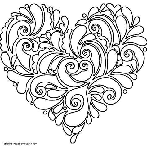 heart printable coloring pages st valentine theme coloring pages