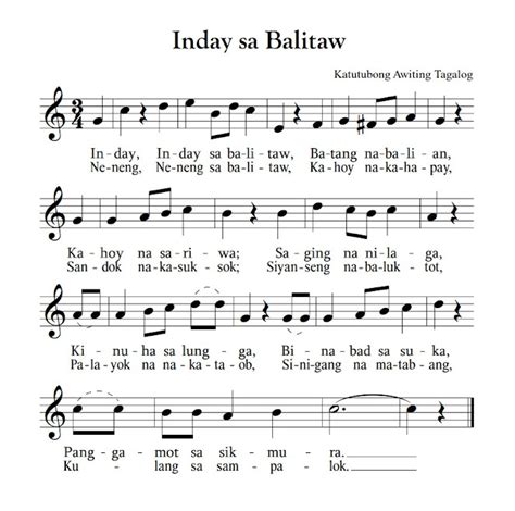 indaw sa balitaw philippine folk song tagalog