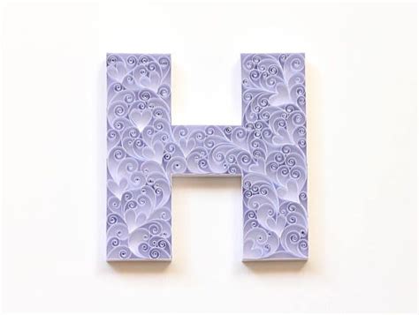 quilled monogram letter  handmade paper quilling art wall handmade