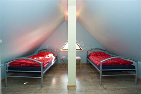 triangular room  beds stock image image  tidy structure