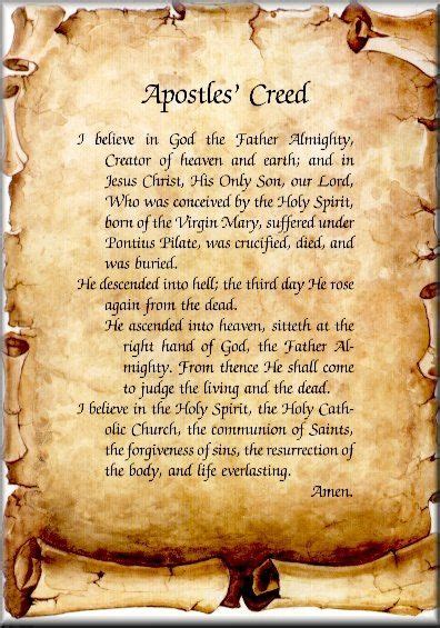 apostles creed   summary   faith roman catholics