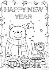 Year Coloring Happy Pages Print Wonder Christmas Bear Adults sketch template