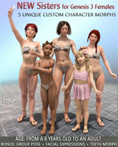 new sisters for g3f full custom character morphs