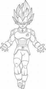 Vegeta Dragon Ball Super Lineart sketch template