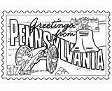 Coloring Pennsylvania Pages State Stamp States Usa Penn Printables Pa Flag Printable Kids William Sheets Football Print Adult Flower Stanley sketch template