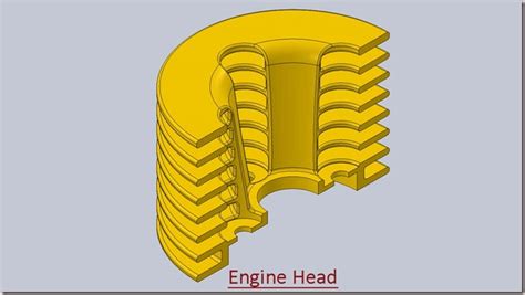 solid modelling  engine head video tutorial solidworks