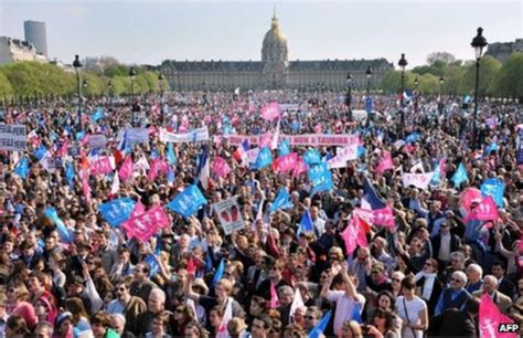 france gay marriage opponents hold last ditch rally bbc