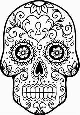 Dead Coloring Skull Pages Printable Skulls Color Colouring Mask Drawings Dia Los Muertos Outline Colour Kids Sugar sketch template