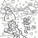Hiver Coloring Neige Nieve Maternelle Nature Coloriages Saison Crianças Bataille Jugar Gratuit Muitos sketch template
