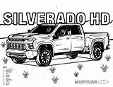 Coloring Chevy Pages Silverado Truck Chevrolet Color Trucks Kids Choose Board sketch template
