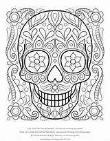 Coloring Skull Pages Candy Sugar Printable Popular sketch template