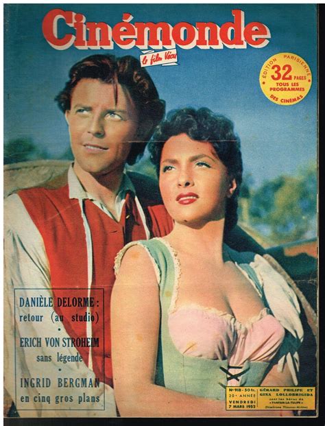 Ancienne Revue Cinemonde 1952 Gerard Philipe Gina Lollobrigida Gina