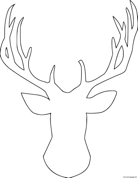 blank reindeer head coloring page printable