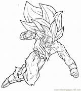 Coloring Super Saiyan Goku Pages Dragon Ball Popular sketch template