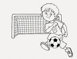 Outline Coloring Soccer Boy Football Ball Vector Person Field Cartoon Playing Getcolorings Pages Color Getdrawings Drawing Colorings sketch template