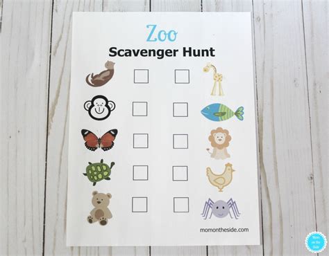 printable zoo scavenger hunt clues  kids