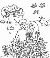 Adam Eve Coloring Pages Garden Clipart Colouring Eden Color Bible God Sheets Printable Snake Made Germs Template Flee Presence Sketch sketch template