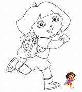 Dora Coloring Mewarnai Kartun Anak Hitam Putih Belajar sketch template