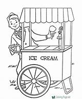 Coloring Summer Ice Pages Cream Printable Kids Shop Sheets Summertime Fun Truck Print 5th Grade Cart Color Time Worksheets Fall sketch template