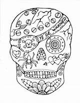 Coloring Skull Pages Sugar Print sketch template